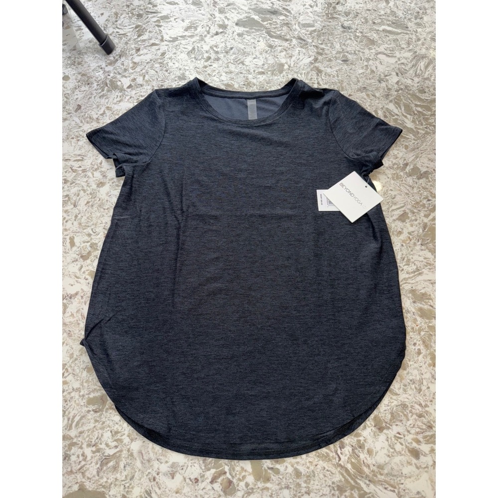 Beyond Yoga Womens Featherweight Balanced Tee black Heather size M